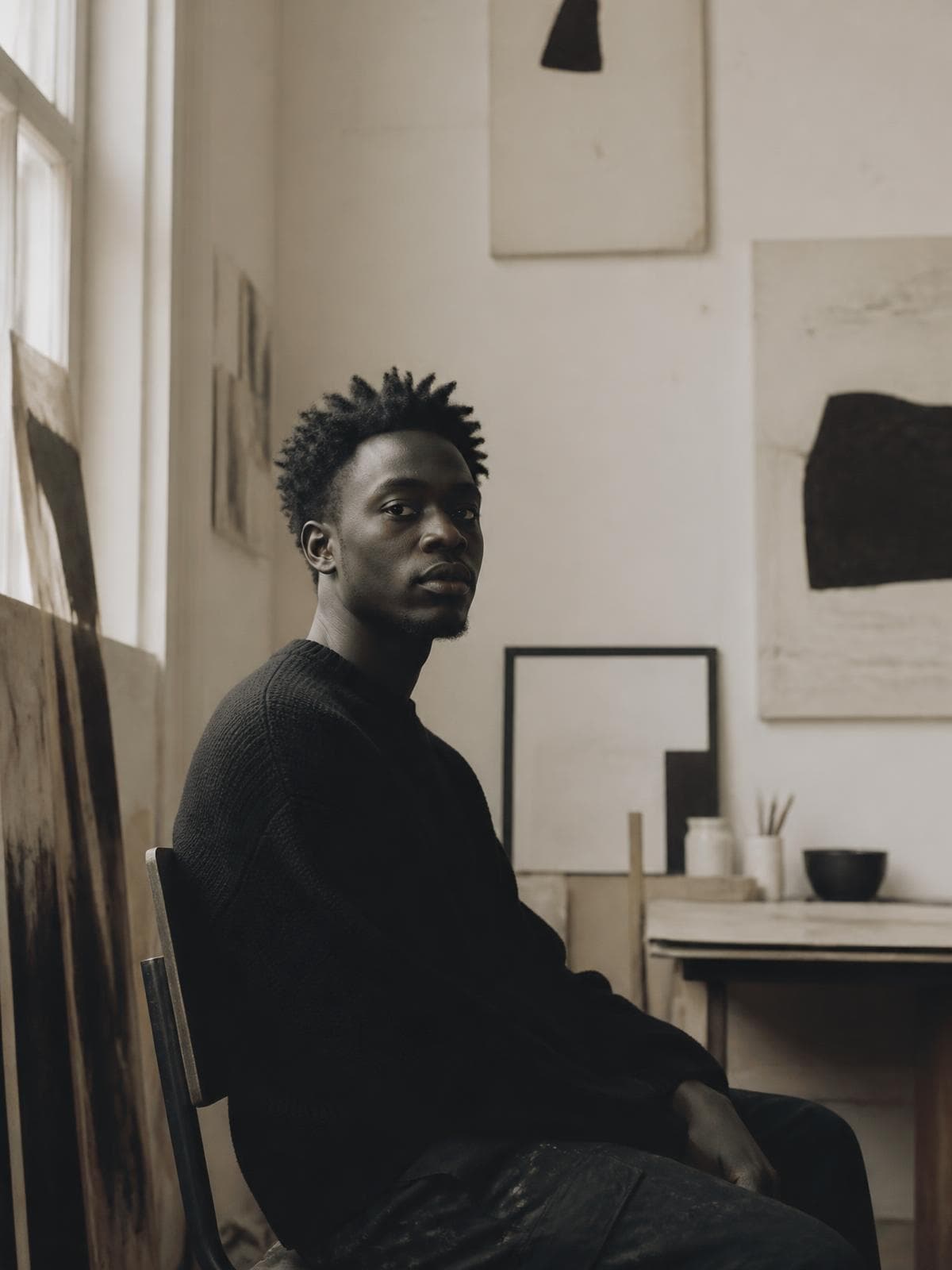 Artist in a contemporary studio