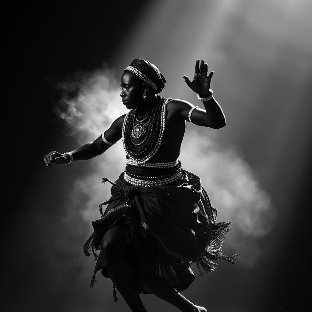 High-contrast black and white photography of African cultural rituals and identity.